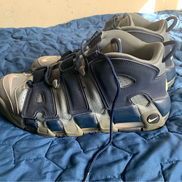 Nike Air More Uptempo 96-COOL GREY/WHITE-MIDNIGHT NAVY size 11 - Picture 1 of 5